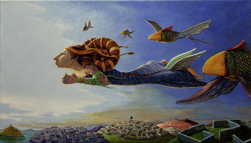 Surrealism paintings by the artist Carlo Salomoni Italy 